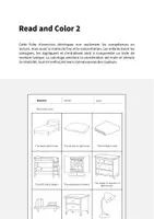 Aperçu - Cartes d'exercices - Bedroom / Chambre: Read and Color 2 (Fiche d'exercices d'anglais) - Page 1