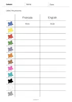 Aperçu - Fiches - Colours / Couleurs: Vocabulary Worksheet 3 (Fiche d'exercices d'anglais) - Page 2