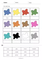 Aperçu - Matériel pour travaux manuels / dessin - Colours / Couleurs: Cut and Glue (Fiche d'exercices d'anglais) - Page 2