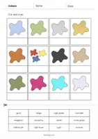 Aperçu - Matériel pour travaux manuels / dessin - Colours / Couleurs: Cut and Glue (Fiche d'exercices d'anglais) - Page 3