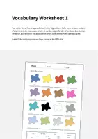 Aperçu - Fiches - Colours / Couleurs: Vocabulary Worksheet 1 (Fiche d'exercices d'anglais) - Page 1
