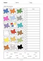 Aperçu - Fiches - Colours / Couleurs: Vocabulary Worksheet 2 (Fiche d'exercices d'anglais) - Page 3