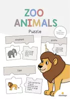 Aperçu - Jeux - Zoo Animals / Animaux du zoo: Puzzle (Puzzle pour le cours d'anglais) - Page de couverture
