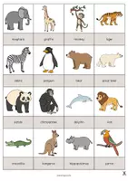 Aperçu - Jeux - Zoo Animals / Animaux du zoo: Drawing Game (Jeu pour le cours d'anglais) - Page 2