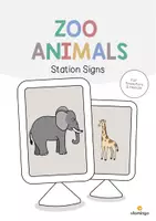 Aperçu - Affichage - Zoo Animals / Animaux du zoo: Station Signs (Cartes de travail en atelier) - Page de couverture