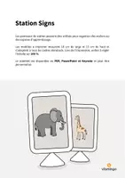 Aperçu - Affichage - Zoo Animals / Animaux du zoo: Station Signs (Cartes de travail en atelier) - Page 1