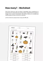 Aperçu - Cartes d'exercices - Halloween: How many? – Worksheet (Fiche d'exercices d'anglais) - Page 1