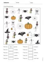 Aperçu - Cartes d'exercices - Halloween: How many? – Worksheet (Fiche d'exercices d'anglais) - Page 3