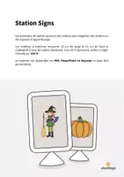 Aperçu - Affichage - Halloween: Station Signs (Cartes de travail en atelier) - Page 1