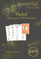 Vorschau - Unterrichtsreihen - Bild-Wortkarten Herbst für den DaZ Unterricht - Deckblatt