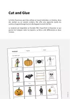 Aperçu - Matériel pour travaux manuels / dessin - Halloween: Cut and Glue (Fiche d'exercices d'anglais) - Page 1