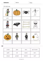 Aperçu - Matériel pour travaux manuels / dessin - Halloween: Cut and Glue (Fiche d'exercices d'anglais) - Page 2