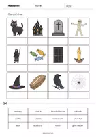 Aperçu - Matériel pour travaux manuels / dessin - Halloween: Cut and Glue (Fiche d'exercices d'anglais) - Page 3