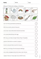 Aperçu - Cartes d'exercices - Spring / Printemps: What am I? - Worksheet (Fiche d'exercices d'anglais) - Page 2
