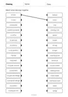 Aperçu - Cartes d'exercices - Cleaning / Nettoyage: Draw the lines 3 (Fiche d'exercices d'anglais) - Page 2