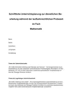 Vorschau - Stundenentwürfe - Unterrichtsentwurf Mathe Klasse 1/2 - Kombinatorik Ostern - Deckblatt