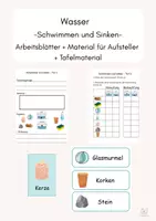 Vorschau - Stationenlernen - Schwimmen und Sinken - Tafelmaterial und Arbeitsblätter - Deckblatt