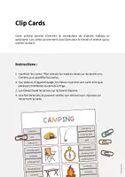 Aperçu - Cartes / Images - Camping: Clip Cards (Cartes à pince pour le cours d'anglais) - Page 1