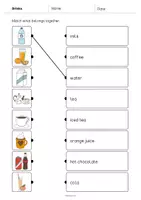 Aperçu - Cartes d'exercices - Drinks / Boissons: Draw the lines 2 (Fiche d'exercices d'anglais) - Page 2