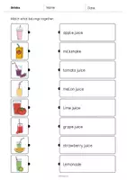 Aperçu - Cartes d'exercices - Drinks / Boissons: Draw the lines 2 (Fiche d'exercices d'anglais) - Page 3