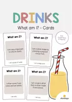 Aperçu - Jeux - Drinks / Boissons: What am I? - Cards (Jeu pour le cours d'anglais) - Page de couverture