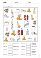 Aperçu - Cartes d'exercices - Drinks / Boissons: How many? – Worksheet (Fiche d'exercices d'anglais) - Page 3