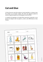 Aperçu - Matériel pour travaux manuels / dessin - Drinks / Boissons: Cut and Glue (Fiche d'exercices d'anglais) - Page 1