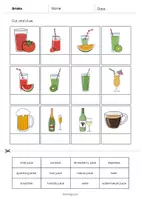 Aperçu - Matériel pour travaux manuels / dessin - Drinks / Boissons: Cut and Glue (Fiche d'exercices d'anglais) - Page 3