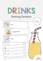 Aperçu - Jeux - Drinks / Boissons: Running Dictation (Dictée en mouvement pour le cours d'anglais) - Page de couverture
