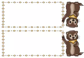 Vorschau - Mal- und Bastelvorlagen - Namensschilder „Otterklasse“ | 8 Varianten zum Ausdrucken – bunt & schwarz-weiß | Schulstart, Einschulung & Klassenzimmer Grundschule - Seite 2