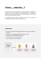 Aperçu - Jeux - Clothes / Vêtements: I have..., who has...? (Jeu pour le cours d'anglais) - Page 1