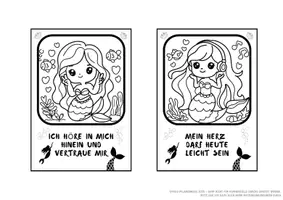 Vorschau - Anderer Materialtyp - Postkarten zum Ausmalen + Ausdrucken | Meerjungfrauen | Klasse 2 bis 5 - Seite 3