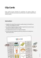 Aperçu - Cartes / Images - Beach / Plage: Clip Cards (Cartes à pince pour le cours d'anglais) - Page 1