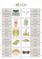 Aperçu - Cartes / Images - Beach / Plage: Clip Cards (Cartes à pince pour le cours d'anglais) - Page 2
