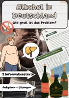 Vorschau - Arbeitsblätter - Alkohol in Deutschland: : Risiken, Prävention, Fakten - Deckblatt