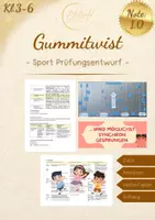 Vorschau - Stundenentwürfe - Sport Prüfungsentwurf mit Bestnote (UPP): Gummitwist - Deckblatt