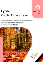 Vorschau - Test - Klausur: Vergleichende Gedichtinterpretation – Mörike "Septembermorgen" & Hebbel "Herbstbild" - Deckblatt