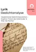 Vorschau - Test - Klausur: Vergleichende Gedichtinterpretation – Gryphius Tränen des Vaterlandes & Rilke Der Panther - Deckblatt
