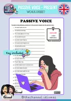Vorschau - Arbeitsblätter - PASSIVE VOICE: PRESENT SIMPLE – Worksheet - Deckblatt