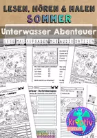 Vorschau - Arbeitsblätter - SOMMER Lesen Malen und Hören - Unterwasser Abenteuer - Deckblatt