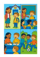 Vorschau - Stundenentwürfe - Bildergeschichte Schulgeschichten: Der neue Schüler mit Tafelmaterial - Seite 2