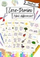 Vorschau - Fördermaterial/Inklusion - Lese-Domino: 2-fach differenziert (mit/ohne Silbenschreibung) - Deckblatt