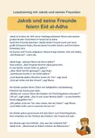 Vorschau - Arbeitsblätter - Jakob feiert Eid – Lesegeschichte zum Opferfest (mit Fragen & Ausmalbild) - Deckblatt