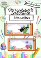 Vorschau - Anderer Materialtyp - Personalisierte Lesezeichen- Wassertiere - Deckblatt