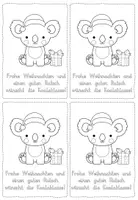 Vorschau - Mal- und Bastelvorlagen - Weihnachtskarten Koalas - Seite 2