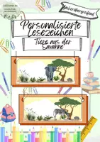 Vorschau - Anderer Materialtyp - Personalisierte Lesezeichen mit Klassentier aus der Savanne - Deckblatt