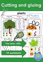 Vorschau - Mal- und Bastelvorlagen - Cut & Glue: Plants - Englisch - Deckblatt