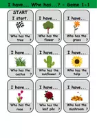 Vorschau - Mal- und Bastelvorlagen - I have... Who has...? (Plants) Ich habe, wer hat? Englisch - Seite 1