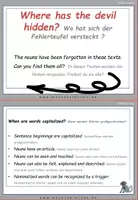 Vorschau - Fördermaterial/Inklusion - DaF / DaZ Englisch: Bartaffen Spezial: Fehlerteufel Lesekarten Großschreibung - Seite 2