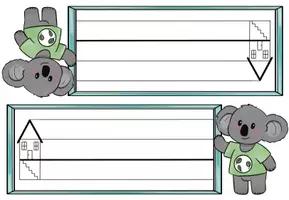 Vorschau - Arbeitsblätter - Namensschilder „Koalaklasse“ | 8 Varianten zum Ausdrucken – bunt & schwarz-weiß | Einschulung & Schulstart Grundschule - Seite 3